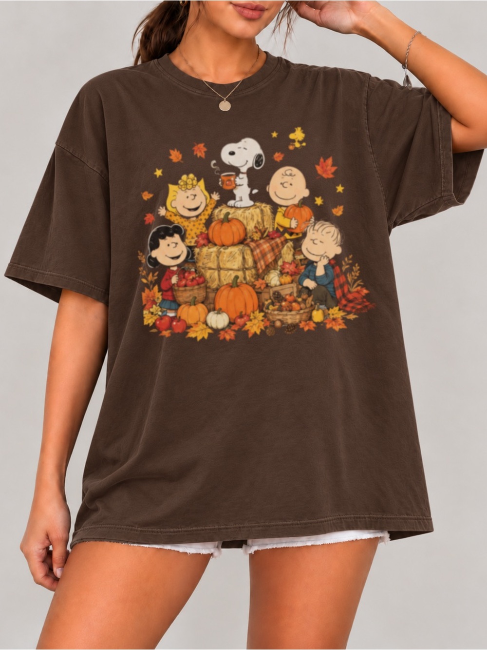 Snoopy Autumn Cozy Tee Thanksgiving Pumpkin Unisex T-shirt